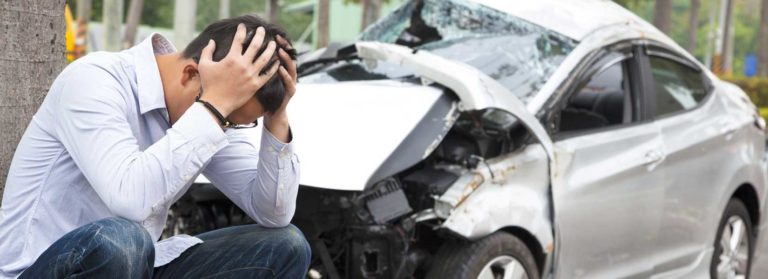 Driver distraught after his first car accident