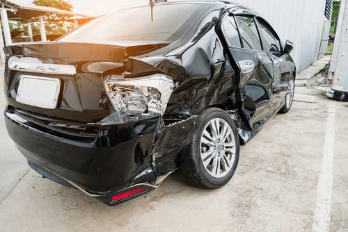 Ohio car accident attorney concept image, damaged car